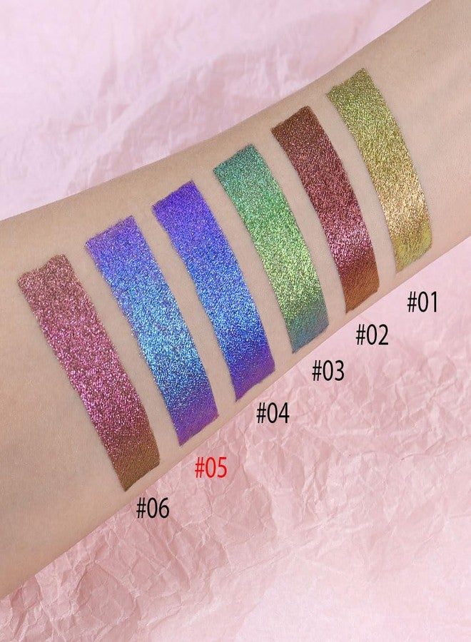 AMY'S DIARY Blue Duochrome MultiChrome Chameleon Liquid Metallic Eyeshadow, High-Impact Multi-Dimensional Finish,Silky Smooth and High Pigment Holographic Glitter Eyeshadow Makeup (#05) - Image 3