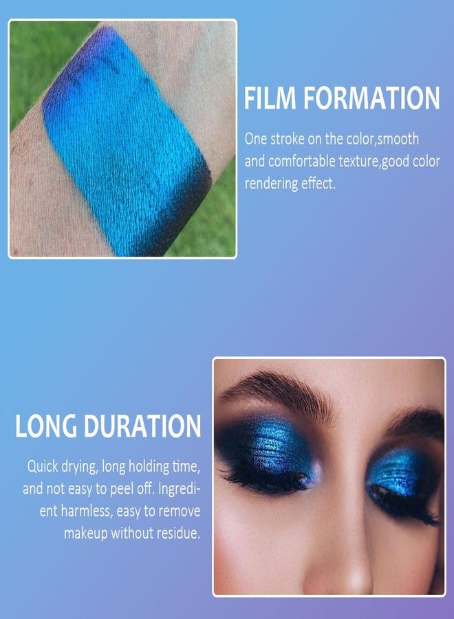 AMY'S DIARY Blue Duochrome MultiChrome Chameleon Liquid Metallic Eyeshadow, High-Impact Multi-Dimensional Finish,Silky Smooth and High Pigment Holographic Glitter Eyeshadow Makeup (#05) - Image 5