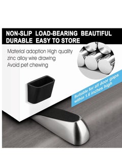 ماركة غير محددة Heavy Duty Door Stoppers 2 Pack Strongest Door Stop Wedge with Storage Case Non-Scratching Door Holder Anti-Skid Durable Rubber Doorstop for Home Office and School Fit All Types of Floor  - Image 2