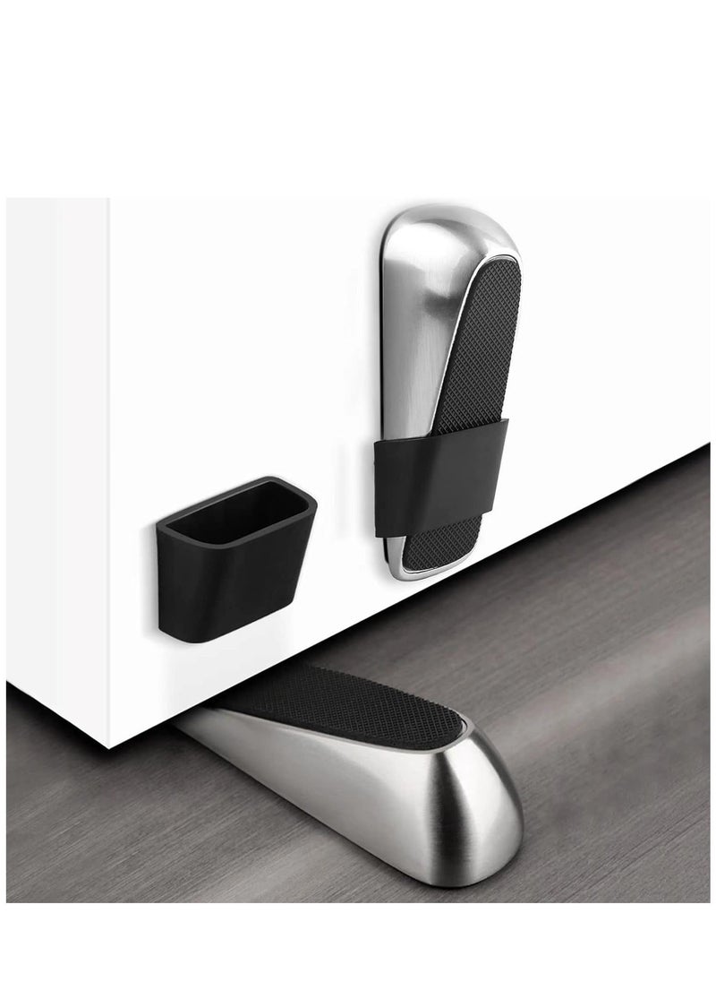 ماركة غير محددة Heavy Duty Door Stoppers 2 Pack Strongest Door Stop Wedge with Storage Case Non-Scratching Door Holder Anti-Skid Durable Rubber Doorstop for Home Office and School Fit All Types of Floor  - Image 1