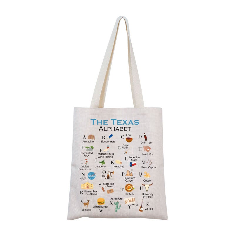 MNIGIU Texas Canvas Tote Bag Texas State Gift Texas Eco Tote Bag Reusable Bag Welcome Bag Shopping Bag
