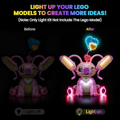 Hilighting Upgraded Led Light Kit Compatible with Lego Angel Lilo Stitch Building Set Lights Decoration Compatible with Lego 43257 Model Not Included - Image 5