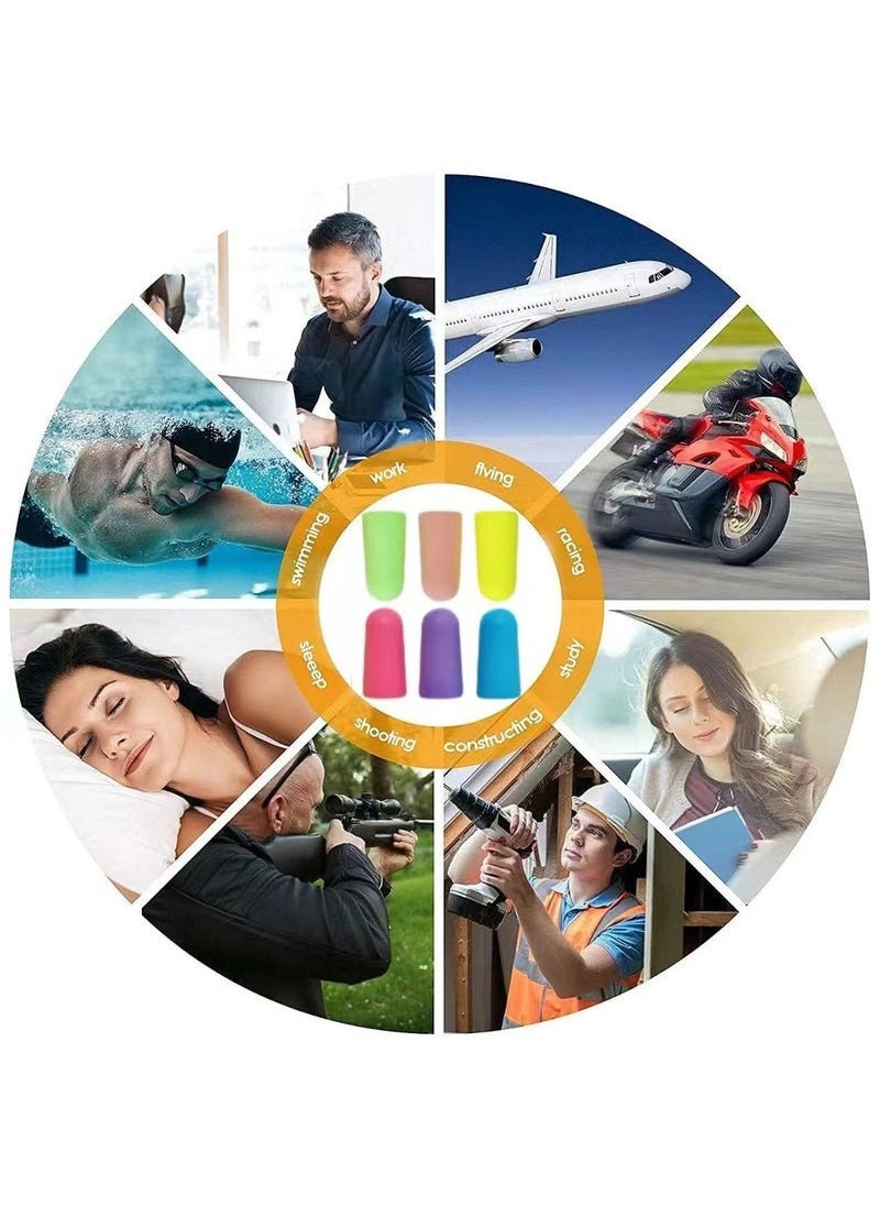 OULIYO - 60 Pairs Pack - Colorful Ultra Soft Foam Earplugs Sleep, 38dB SNR 31dB NRR Sound Blocking Noise Cancelling Ear Plugs for Sleeping, Travel, Shooting and Working Reusable Earplug - Image 1