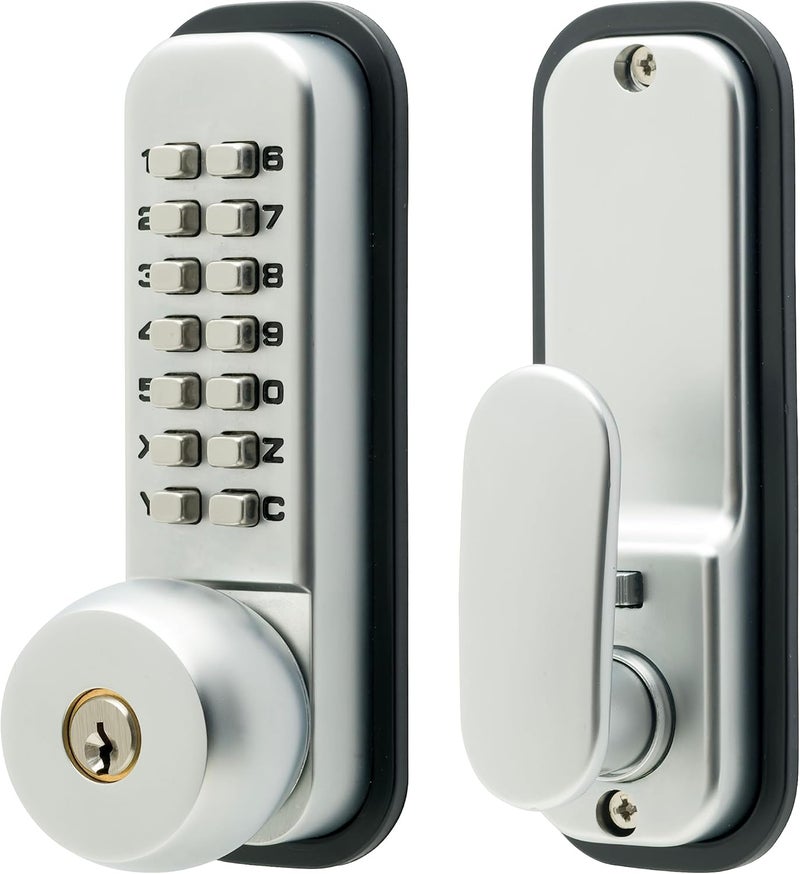 Sterling S2240 Digital Door with 14Push Button and Hold Back Function with Key Over Ride Satin Chrome - Image 1