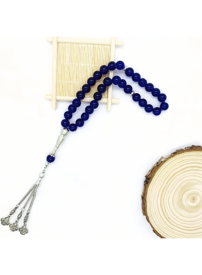 NIBEMINENT 33 Muslim Prayer Beads Dark Blue/10mm 