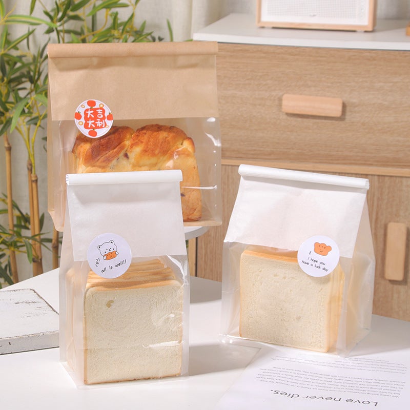 Toast Bread Packing Bag Slice Toast Sweet Potato Horn Bag Biscuit Packing Bag Baking Wire Self-Sealing Bread Bag - Image 3