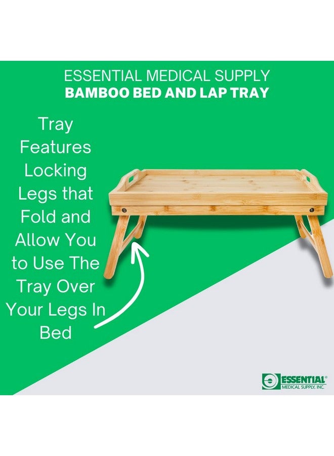 Essential Medical Supply Essential Medical Supply Bamboo Bed and Lap Tray - Extra Large Flip Up Top, Raised Edge, and Handles for Easy Use - Perfect for Eating, Reading or Working in Bed, On a Recliner or in a Wheelchair - Image 2