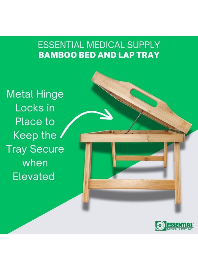 Essential Medical Supply Essential Medical Supply Bamboo Bed and Lap Tray - Extra Large Flip Up Top, Raised Edge, and Handles for Easy Use - Perfect for Eating, Reading or Working in Bed, On a Recliner or in a Wheelchair - Image 4