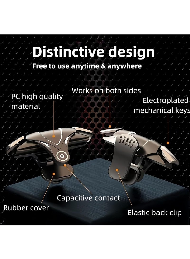 Mobile Game Controller & Mechanical key finger triggers, Compatible with PUBG/Fortnite/Call of Duty, Sensitive Shoot, Automatic Aim Fire Trigger, Auxiliary recoil suppression (a pair) (Four-finger)  - Image 3