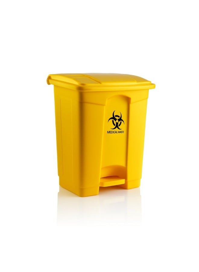 AKC سلة نفايات بدواسة مع غطاء – 30 لتر، 45 لتر، 68 لتر، 87 لتر | رمادي، أصفر، أحمر، أخضر | سلة نفايات بلاستيكية متينة مع دواسة وغطاء (أصفر، 68 لتر) - Image 1