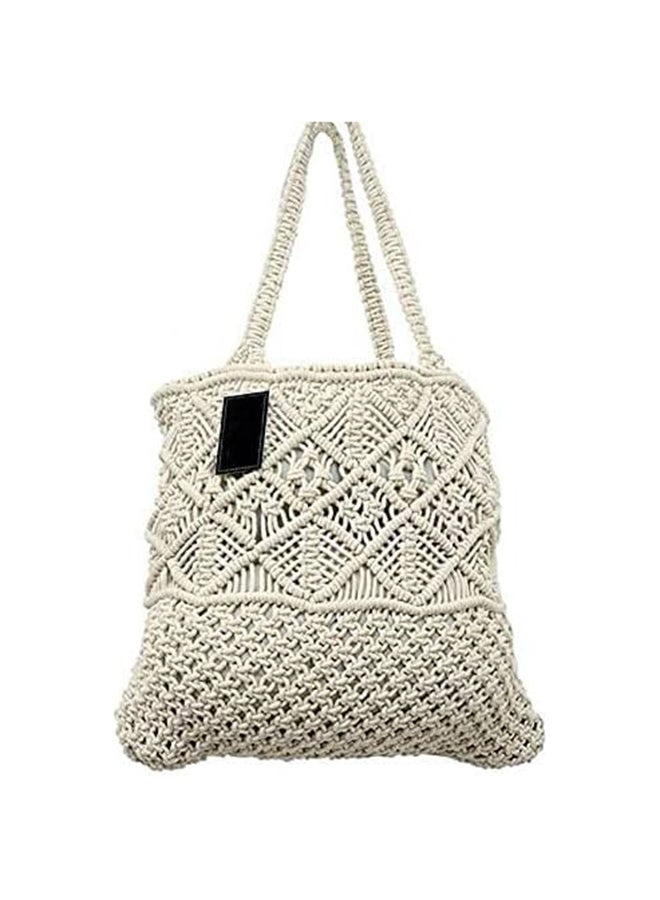 Antikiano An elegant large tote bag macrame made of pure cotton with a bohemian design - Image 1