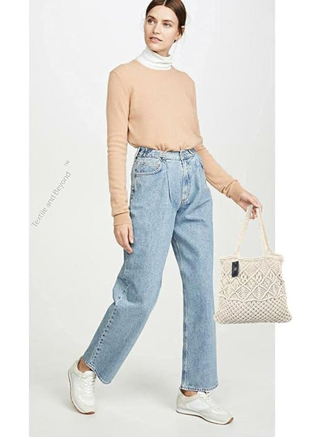 Antikiano An elegant large tote bag macrame made of pure cotton with a bohemian design - Image 2