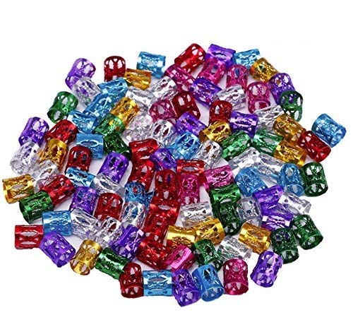 100 قطعة من أساور شعر الدريد لوكس 8 مم من الألمنيوم زينة شعر معدنية مجوهرات شعر (متعددة الألوان)