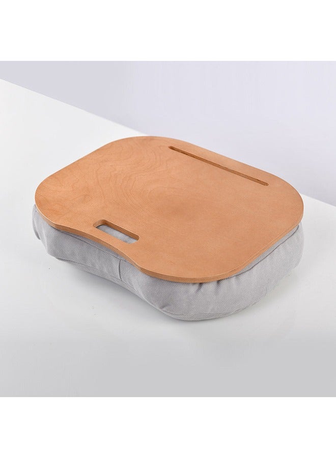 Mazajy Home Lazylap | Beech Wood | Grey Fabric | Cushioned Laptop Desk – Fits up to 17” – Portable & Ergonomic Design - Image 2