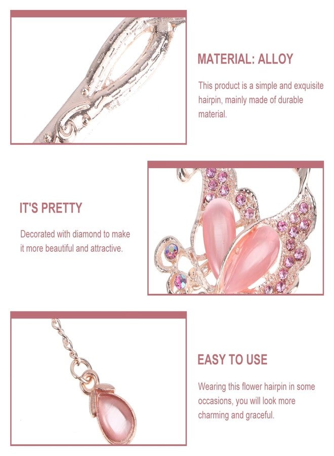 Minkissy Rhinestone Chinese Hair Stick Retro Butterfly Hair Chopsticks with Tassel Pendant Hairpin Chignon Pin for Women Girls - Image 4