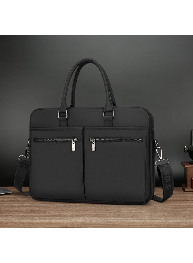 Chaowei Paul Men's Handbag Full Oxford Cloth Large Capacity Business Casual File Horizontal Computer Official Document-Color:Black-Size:16inch - Image 1
