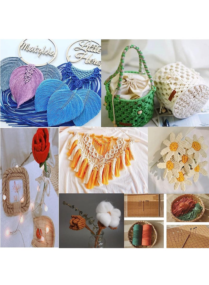 SOLARAE 3mm Macrame Cotton Cord - 109 Yards Twisted Yarn in Gray, Ideal for DIY Crafts & Plant Hangers - Image 3