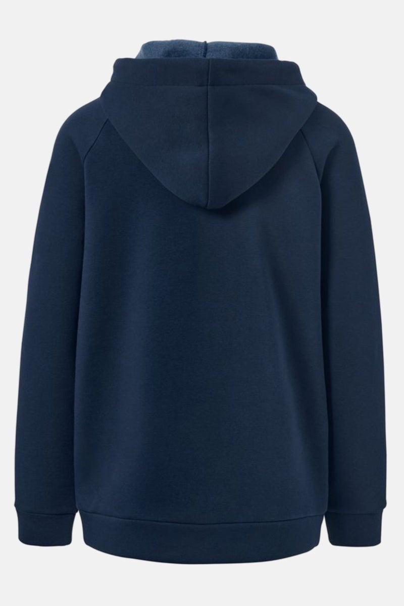 Tchibo Women Embroidered Drawstring Hood Sweatshirt, Navy - Image 2
