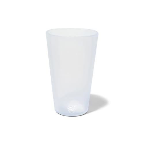 Silipint 16oz Silicone Pint Glass – Unbreakable BPA-Free Reusable Silicone Drinking Cup – Flexible Dishwasher Microwave & Freezer Safe – Stemless Glass for Water Coffee Smoothies (Icicle) - Image 1
