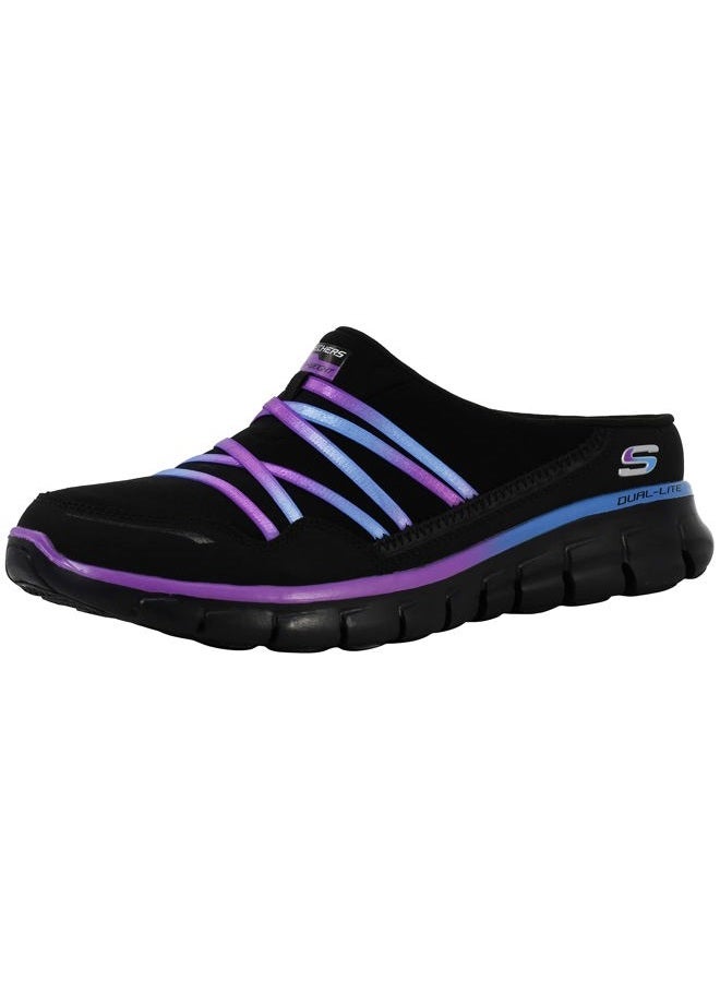 SKECHERS Women's Air Streamer Slip-On Mule Black/Purple 8.5 - Image 1