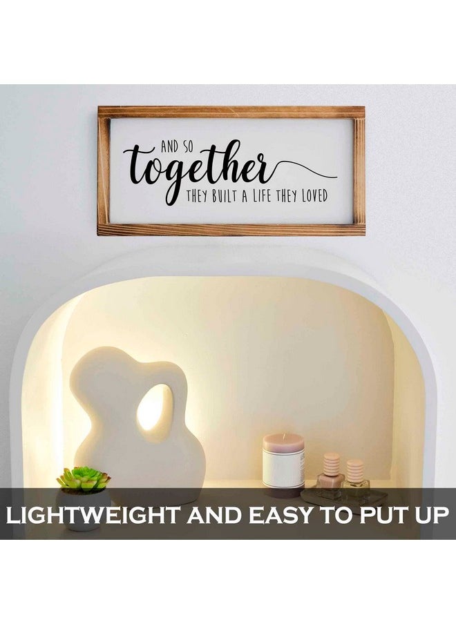 MAINEVENT - Together They Built A Life They Loved Sign 8X17 Inch, Farmhouse Love Signs For Home Decor And So They Built A Life They Loved Rustic Love Signs Wall Decor Love Sign Love Decor For Bedroom - Image 1
