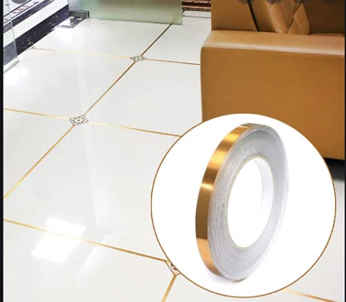 Sajag Tile Stickers for Flooring Tiles Gap Tape Waterproof Waterproof Gap Sealing TapeFilling StickerSelfAdhesive CeramicMarble Wall Floor Decor Tape 05 cm 50 Meter Golden 3 - Image 2