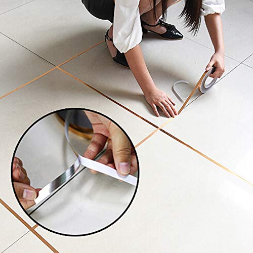 Sajag Tile Stickers for Flooring Tiles Gap Tape Waterproof Waterproof Gap Sealing TapeFilling StickerSelfAdhesive CeramicMarble Wall Floor Decor Tape 05 cm 50 Meter Golden 3 - Image 3