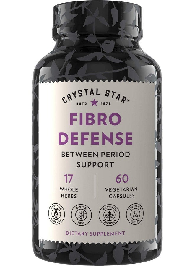 Crystal Star كريستال ستار فيبرو ديفينس، 60 كبسولة، كوهوش الأسود، صحة الثدي والرحم بين الدورات، خالي من الغلوتين، غير معدّل وراثيًا - Image 1