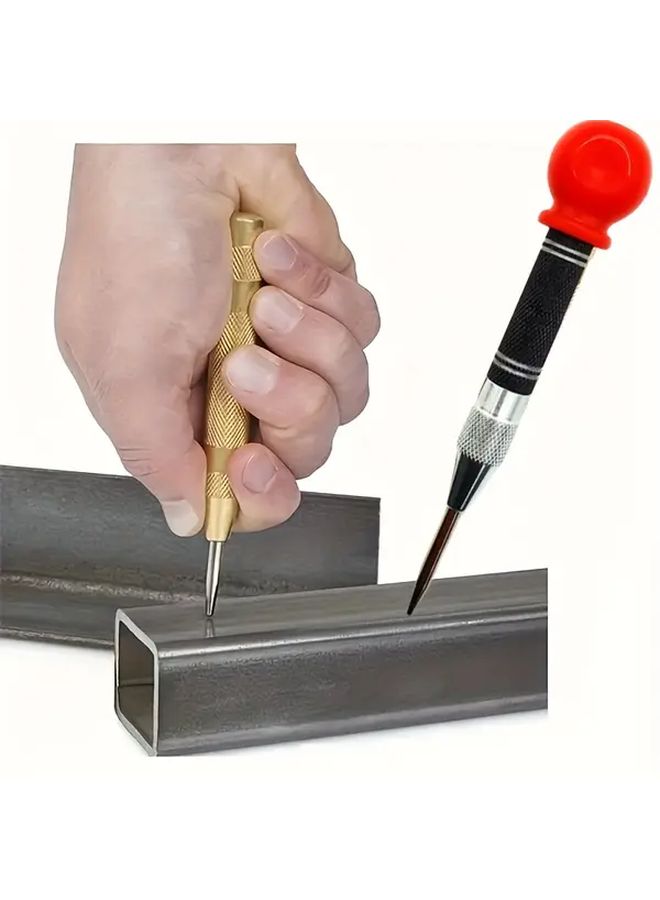 Upgraded Automatic Punch With Non Slip Grip 3 Spare Thimbles For Car Breaking And Precision Drilling Silver Black And Red - Image 5