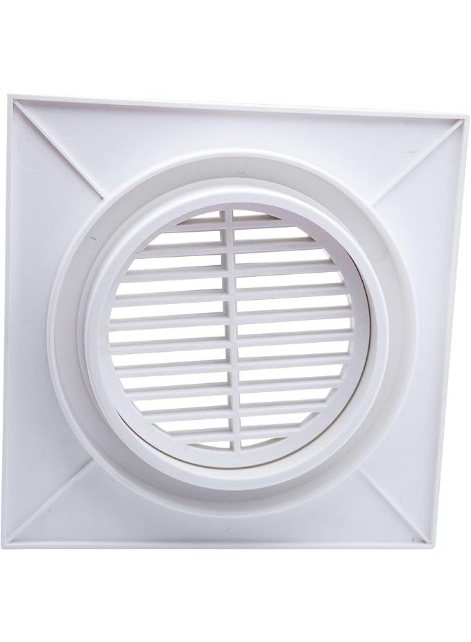درافل غطاء تصريف أرضي بلاستيكي من دورافيل، مقاس 15×15 سم، شبكة تصريف مربعة الشكل للدش بنمط دائري في المنتصف، شبكة تصريف للحمام، أبيض - Image 3