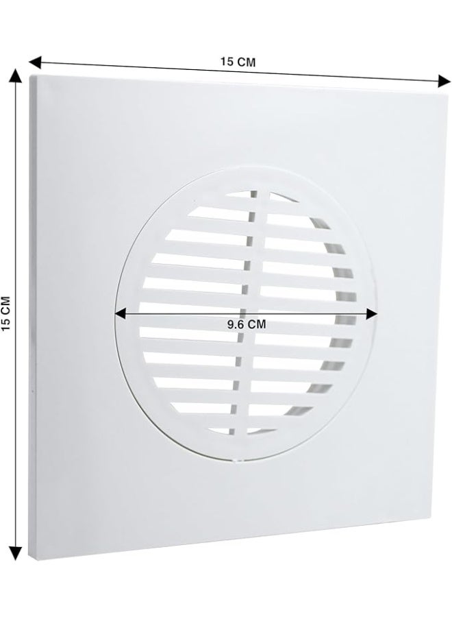 درافل غطاء تصريف أرضي بلاستيكي من دورافيل، مقاس 15×15 سم، شبكة تصريف مربعة الشكل للدش بنمط دائري في المنتصف، شبكة تصريف للحمام، أبيض - Image 5