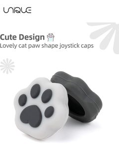 Unique 4PCS Cat Paw Shape Thumb Grip Caps,Soft Silicone Joystick Cover Compatible with Nintendo Switch/OLED/Switch Lite (Sesame Grey)  - Image 2