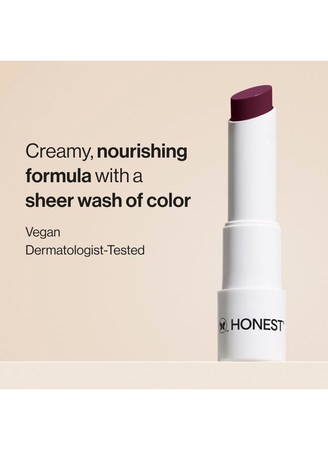 Honest Beauty - Moisturizing Vegan Tinted Lip Balm | Antioxidant-rich Acai Extracts + Avocado Oil | Paraben Free + Cruelty Free | Plum Drop - Image 1