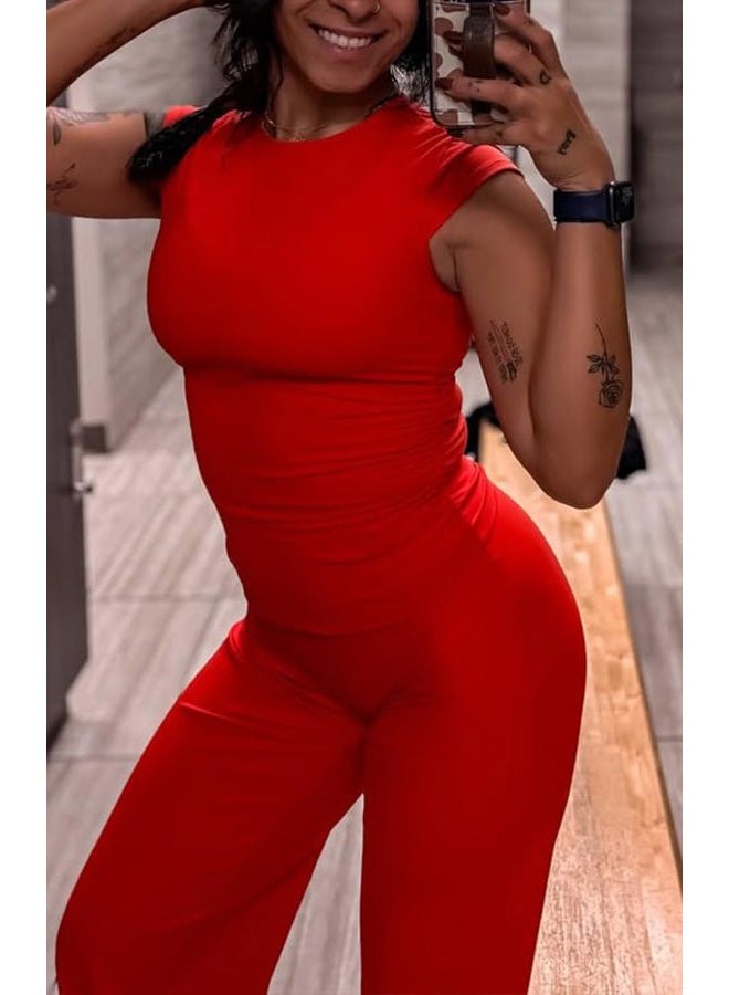Aoxjox Women's Cap Sleeve T-Shirts Crew Neck Velura Ruched Tee Without Padded Workout PlushFlex™ Gym Yoga Crop Top - Image 3