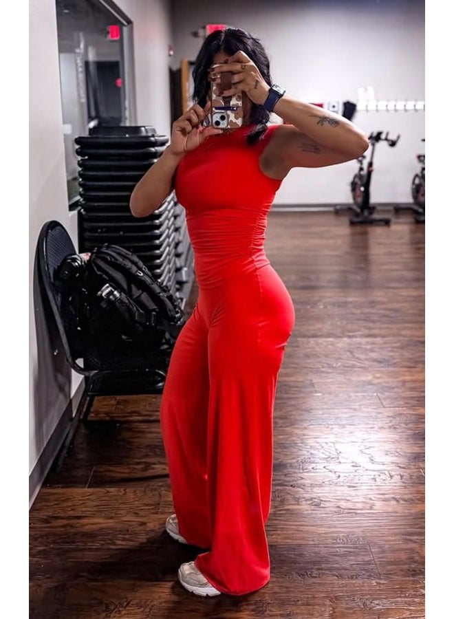 Aoxjox Women's Cap Sleeve T-Shirts Crew Neck Velura Ruched Tee Without Padded Workout PlushFlex™ Gym Yoga Crop Top - Image 2