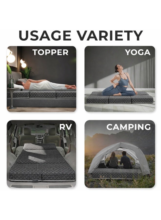 Rexal Home Smart Reversible Trifold Foam Mattress 10 cm 120x180 – Compact Foldable Floor Mattress with Comfortable Support - Image 3