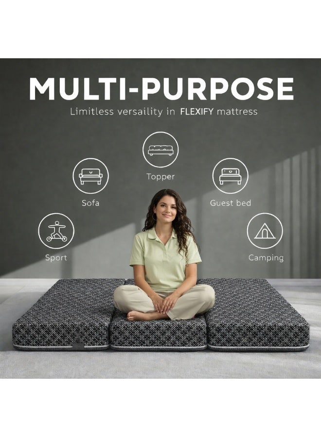 Rexal Home Smart Reversible Trifold Foam Mattress 10 cm 120x180 – Compact Foldable Floor Mattress with Comfortable Support - Image 2