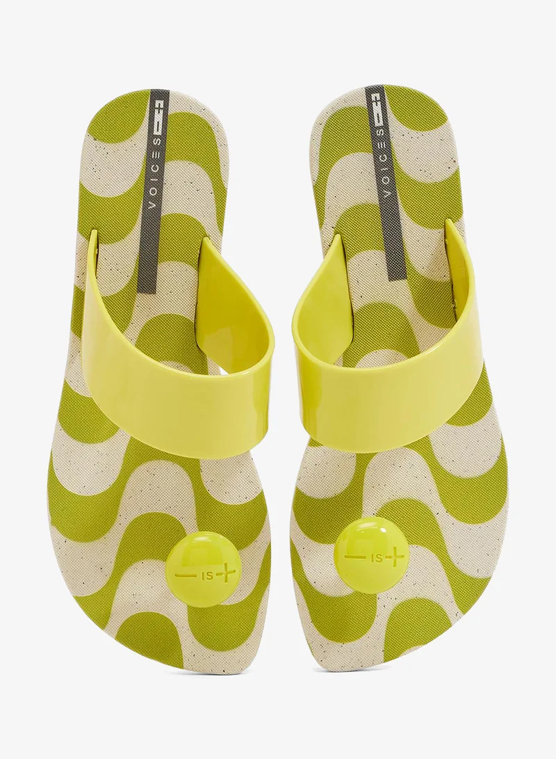 Voices Natural Pet-Lime-Lime Look Copacabana Women'S With Printed Sole Single Strap Sandals - Lime/Green for Women | Best Price UAE