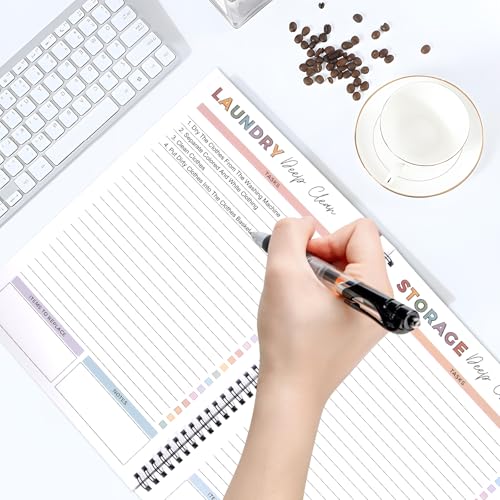 FASBET 2pcs Adhd Cleaning Planner for Adults Women Teens Adhd Cleaning and Organizing Planner Cleaning Schedule and Checklist Notebook List Daily Weekly Monthly for Home Chore Chart Adhd Daily Planner - Image 4