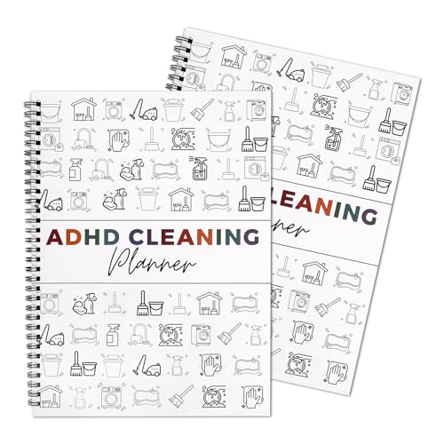 FASBET 2pcs Adhd Cleaning Planner for Adults Women Teens Adhd Cleaning and Organizing Planner Cleaning Schedule and Checklist Notebook List Daily Weekly Monthly for Home Chore Chart Adhd Daily Planner - Image 1