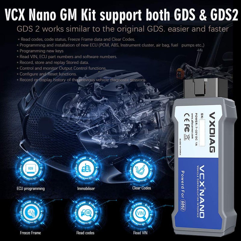Vxdiag Vcx Nano Gds2 And Tech2Win Diagnostic Tool Compatible For Gm/Opel With Global Diagnostic Programming System Gds & Gds2 Blue - Image 2