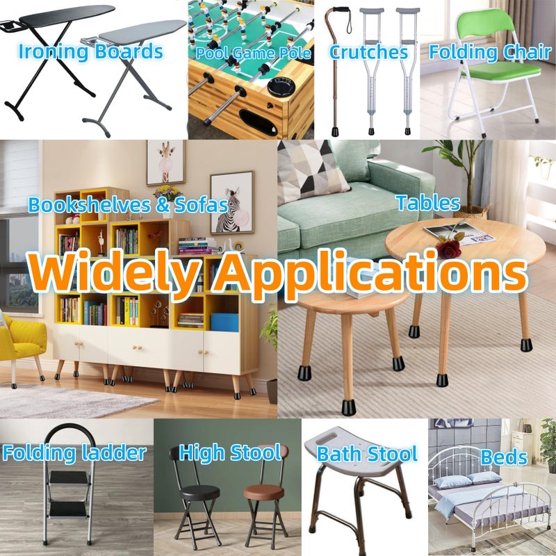Furnigear Chair Leg Tips Caps Non-Slip Rubber Leg Tips 5/8"" Inner Diameter Chair Leg Floor Protectors Round Black 100 Pack - Image 3