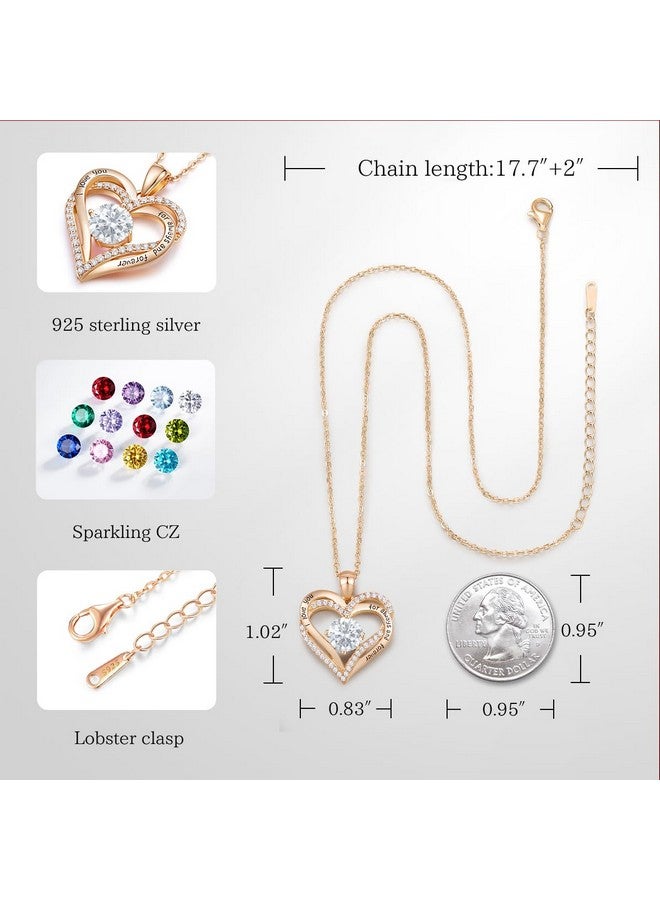 CDE Forever Love Heart Necklaces for Women, Wedding Anniversary, Birthday Gift for Wife, S925 Silver Jewelry with Birthstone Pendant - Image 4