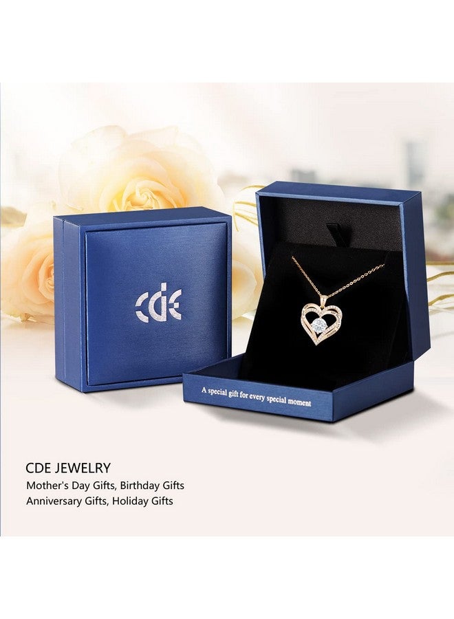 CDE Forever Love Heart Necklaces for Women, Wedding Anniversary, Birthday Gift for Wife, S925 Silver Jewelry with Birthstone Pendant - Image 3