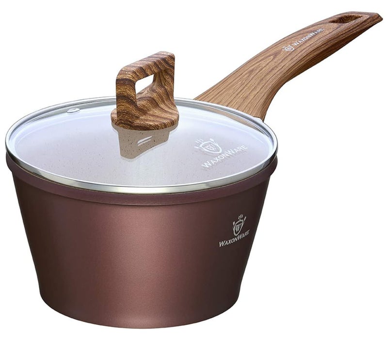 WaxonWare 2 Qt Nonstick Sauce Pan & Cooking Pot - Induction Compatible, Marbellous Coating (A 100% PFOA Free Coating Made In Germany) - Small Sauce Pan For Sauces, Soups, Pasta & Rice - 2.2 Quarts - Image 4