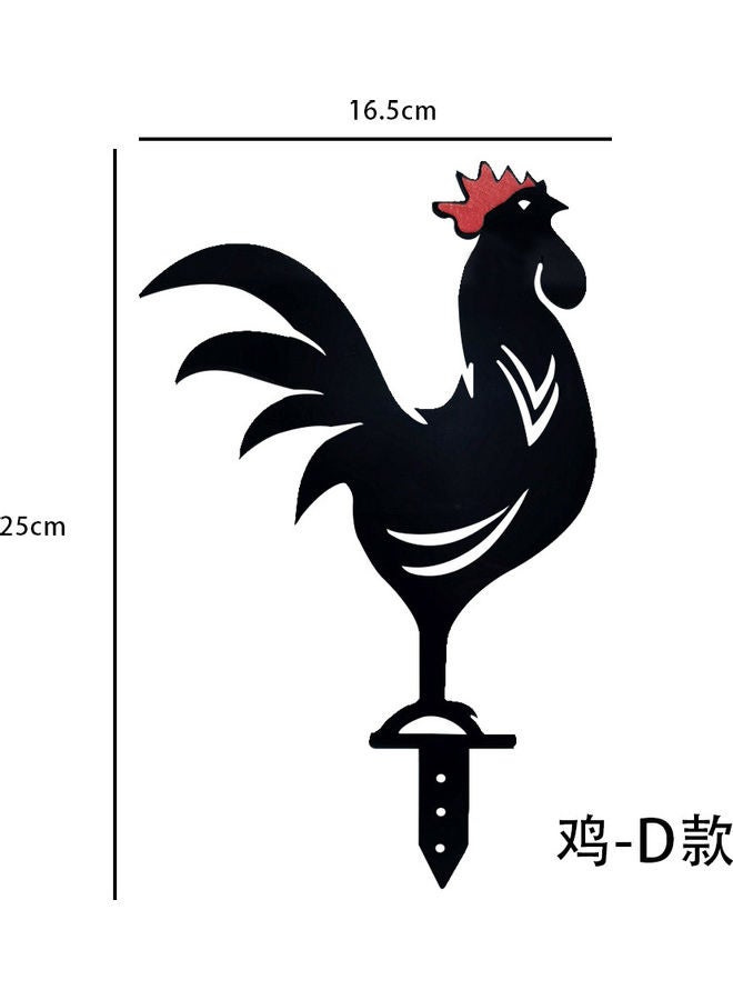NIBEMINENT Chicken Yard Art Garden Lawn Floor Decoration Black - Image 1