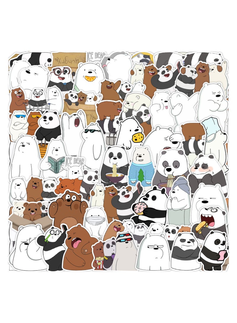 50-Piece We Bare Bear Stickers for Kids Waterproof Stickers Cute Anime Cartoon Vinyl Aesthetic Sticker Laptop Skateboard Luggage Computer Water Bottle Graffiti Sticker Packs - Image 1