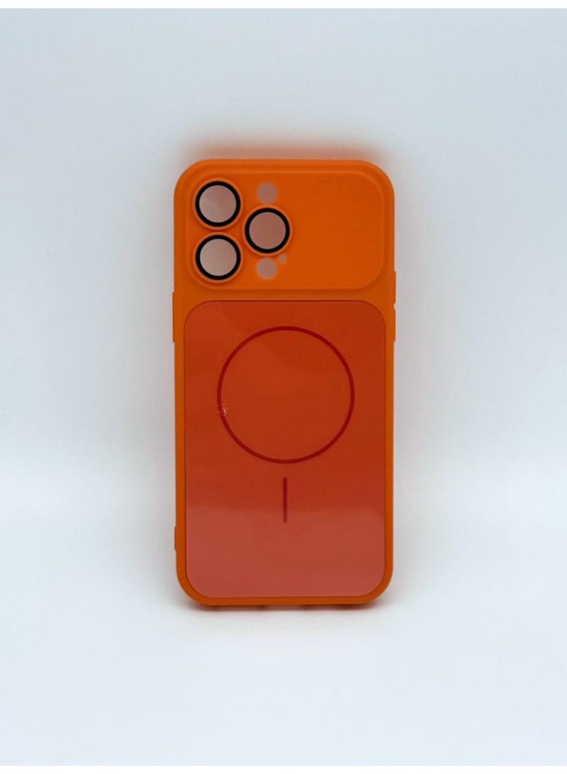 general Premium Skin Feel MagSafe Compatible Case for iPhone 16 Pro Max – Ultra-Slim Shockproof Matte Finish Cover with Built-in Camera Lens Protection (Orange) - Image 2