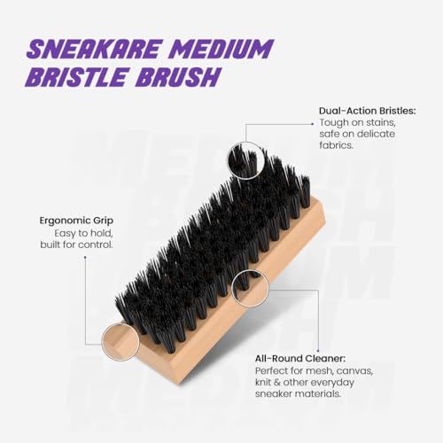 SNEAKARE Basic Shoe Cleaning Kit with 100ml Cleaner, Medium Brush & Decreaser Lite - Sneaker Cleaner, Suede, Leather, Nubuck, Canvas Shoes Cleaning Kit for Shoe Care & Crease Protection - Image 5