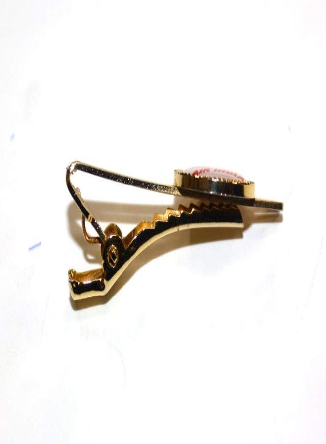 Pilot18 CAPTAIN round gold plated tieclip for aviation people - Image 3